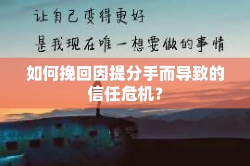 如何挽回因提分手而导致的信任危机？