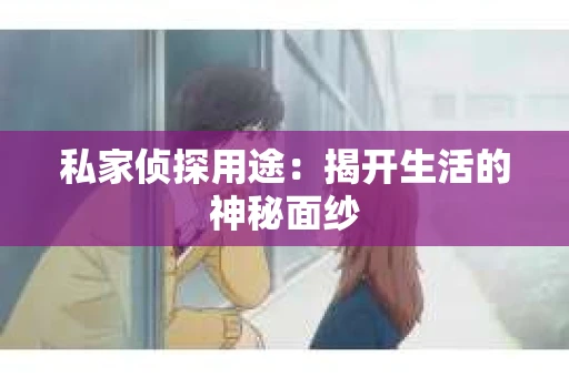 私家侦探用途：揭开生活的神秘面纱
