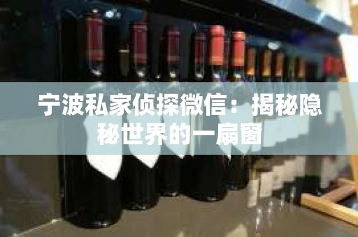 宁波私家侦探微信：揭秘隐秘世界的一扇窗