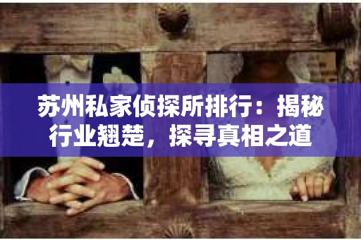 苏州私家侦探所排行：揭秘行业翘楚，探寻真相之道