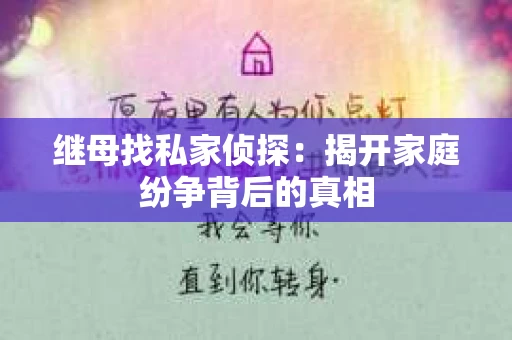 继母找私家侦探：揭开家庭纷争背后的真相