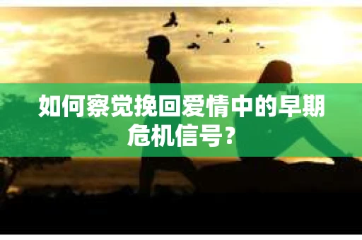 如何察觉挽回爱情中的早期危机信号？