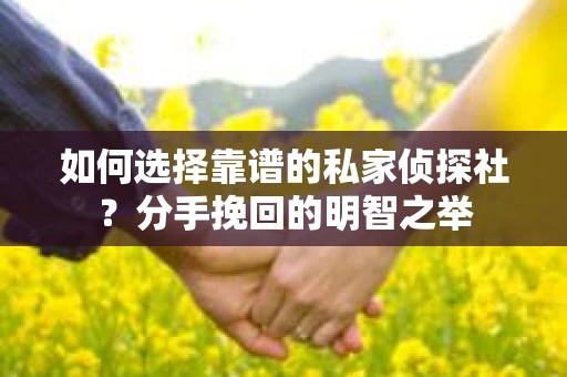 如何选择靠谱的私家侦探社？分手挽回的明智之举