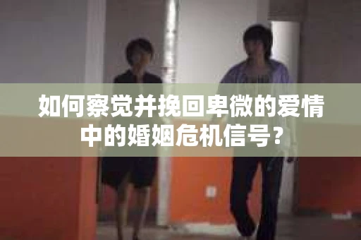 如何察觉并挽回卑微的爱情中的婚姻危机信号？